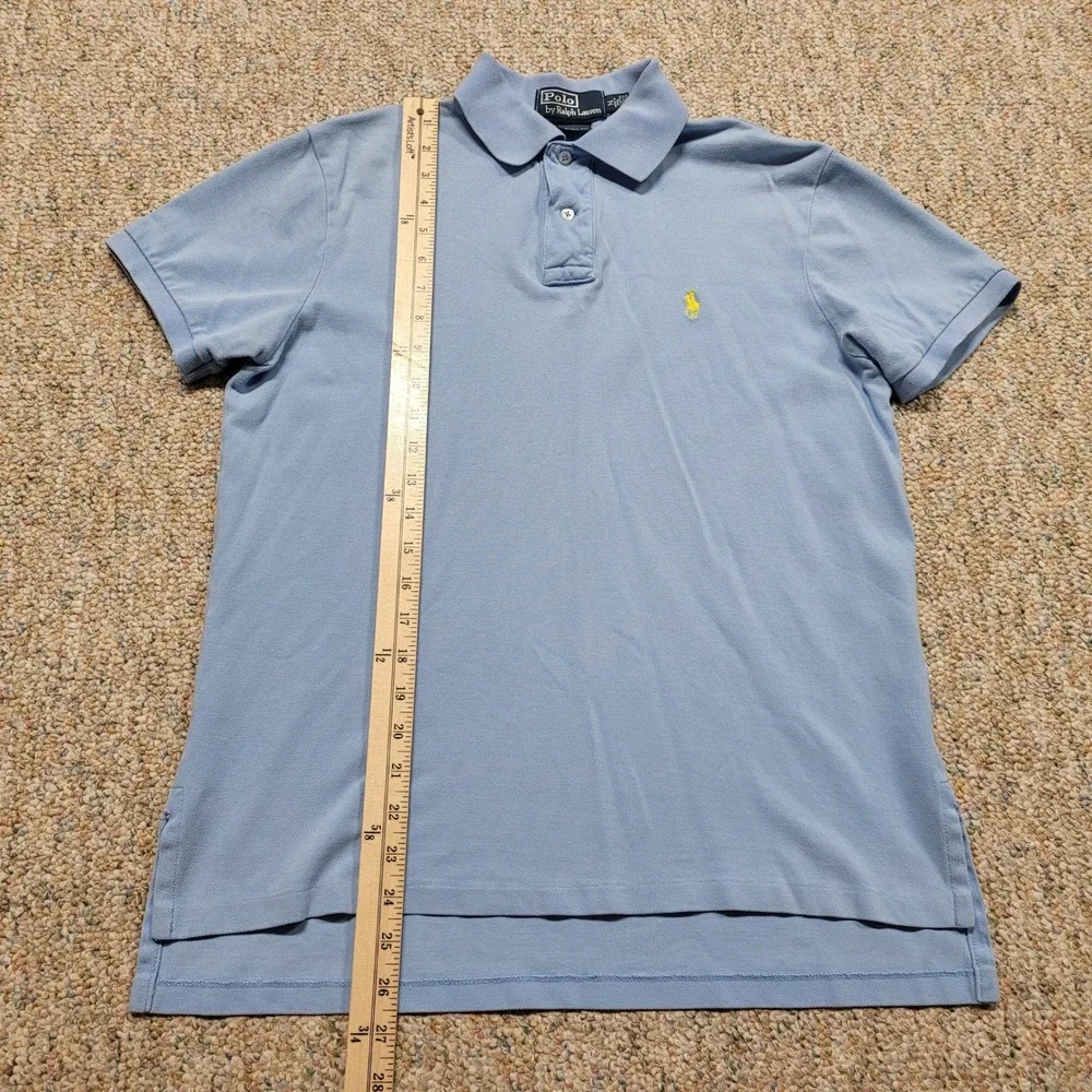Polo Ralph Lauren Shirt Mens Medium Blue Custom Fit Short Sleeve Pony